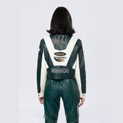 Smoke Rise RED Collared Racing Jacket - Oxidized Green
