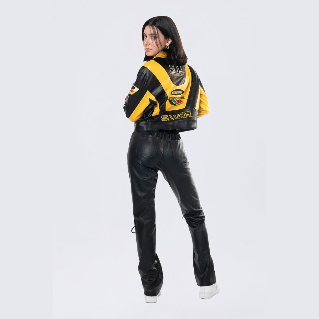 Smoke Rise RED Collared Racing Jacket - Black