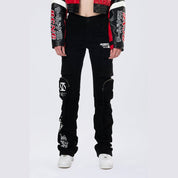 Smoke Rise RED High Rise Stacked Utility Twill Pants - Black