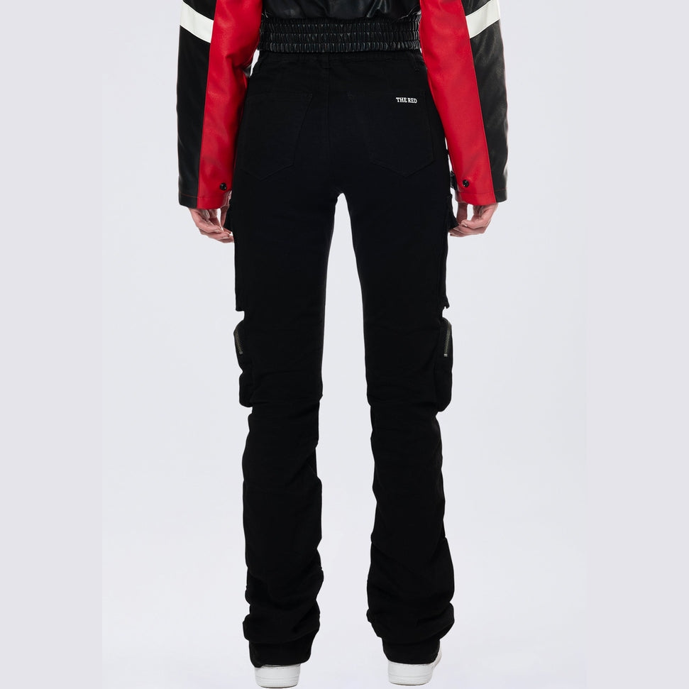Smoke Rise RED High Rise Stacked Utility Twill Pants - Black
