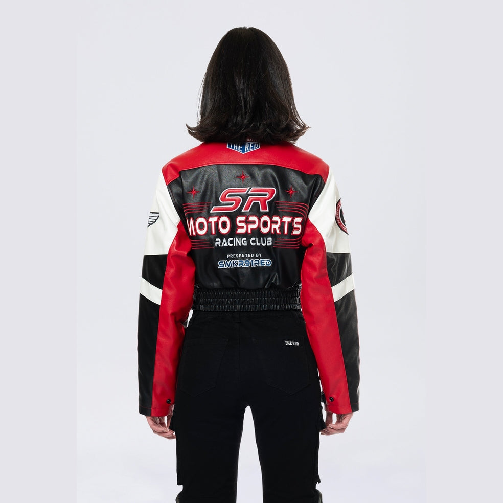 Smoke Rise RED Racing Bomber Jacket - True Red
