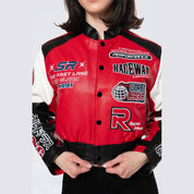 Smoke Rise RED Racing Bomber Jacket - True Red