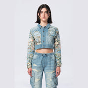 Smoke Rise RED Tapestry Denim Jacket - Seymour Blue