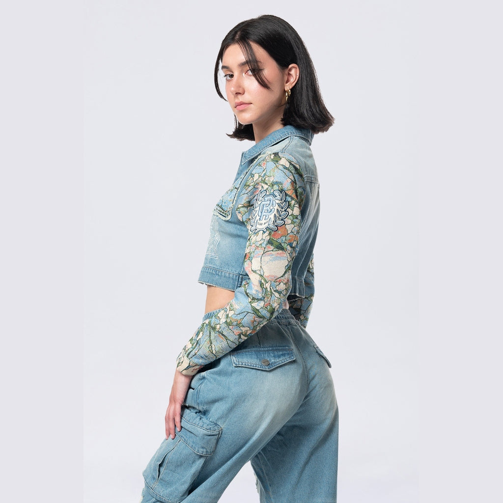 Smoke Rise RED Tapestry Denim Jacket - Seymour Blue