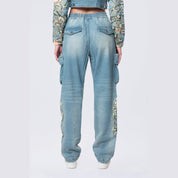 Smoke Rise RED Straight Tapestry Jeans - Seymour Blue