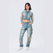 Smoke Rise RED Tapestry Denim Jacket - Seymour Blue