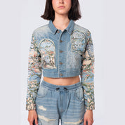 Smoke Rise RED Tapestry Denim Jacket - Seymour Blue