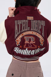 Collared Varsity Jacket - Windsor Wine