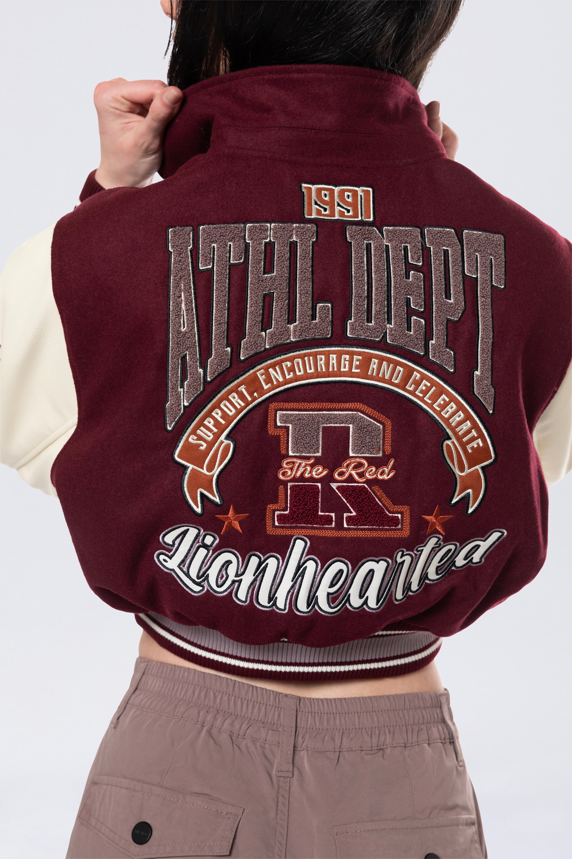 Collared Varsity Jacket - Windsor Wine