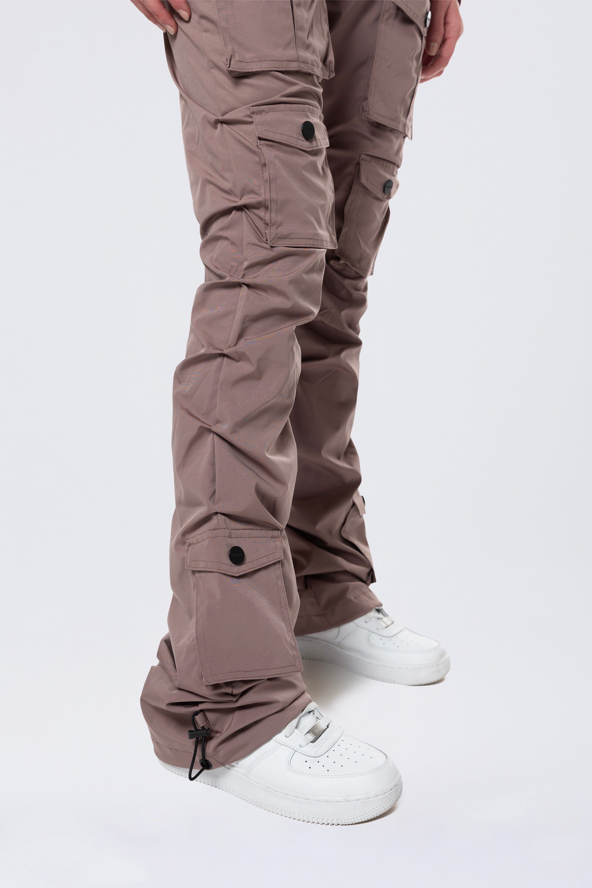 High Rise Stacked Utility Pants - Smokey Mauve