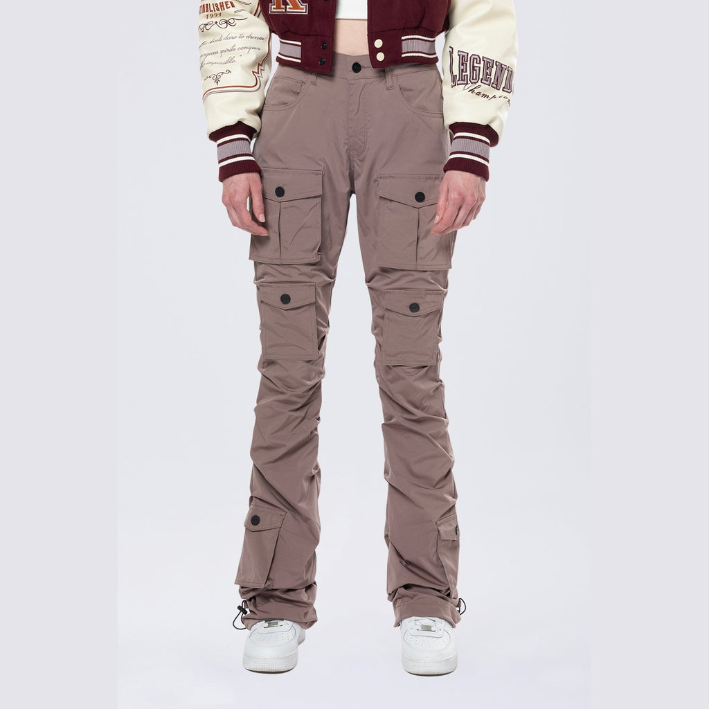 Smoke Rise RED High Rise Stacked Utility Pants - Smokey Mauve