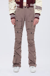 High Rise Stacked Utility Pants - Smokey Mauve