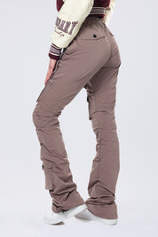 High Rise Stacked Utility Pants - Smokey Mauve