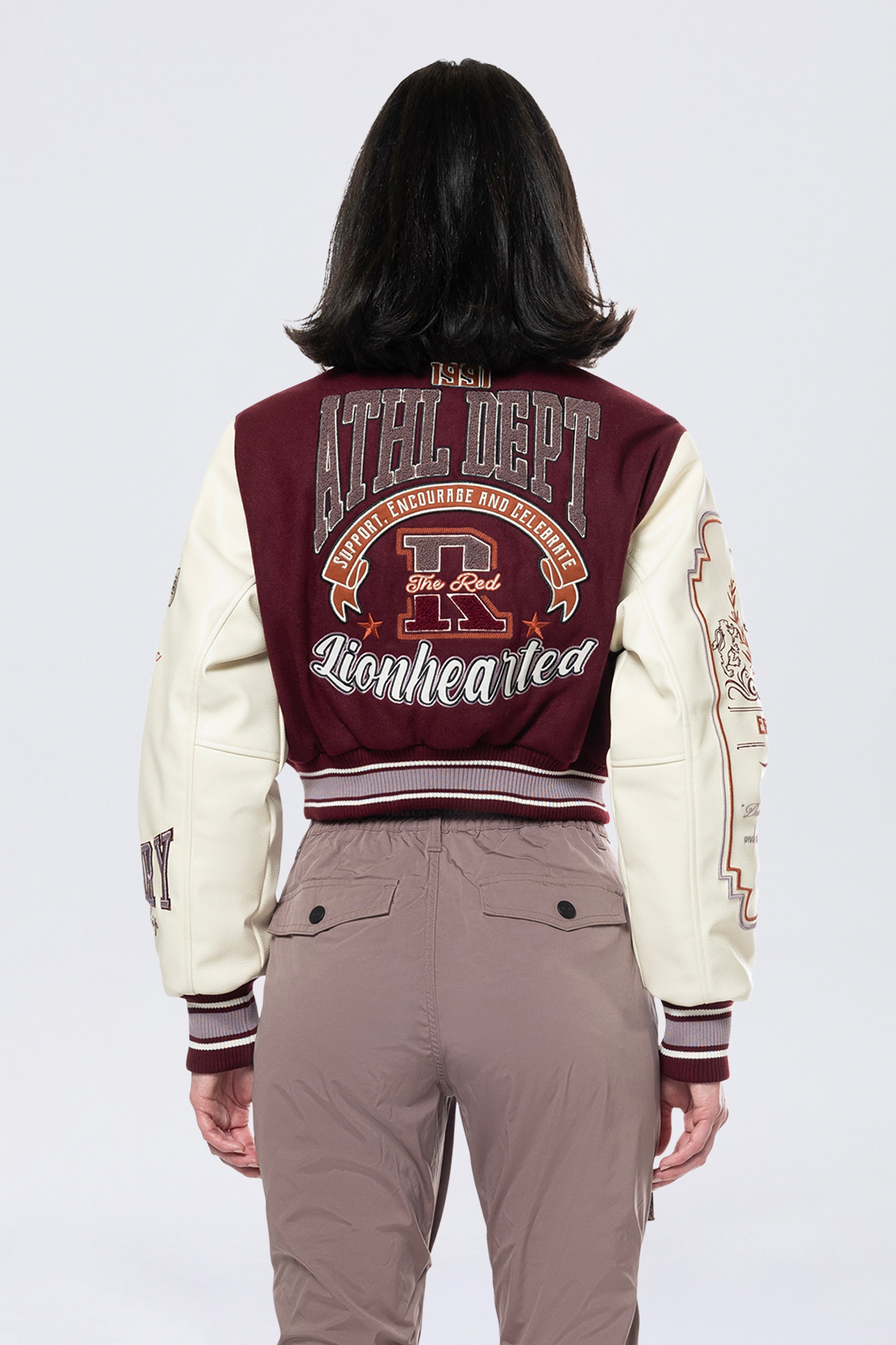 Collared Varsity Jacket - Windsor Wine