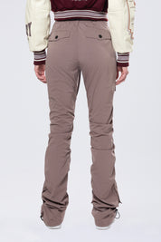 High Rise Stacked Utility Pants - Smokey Mauve