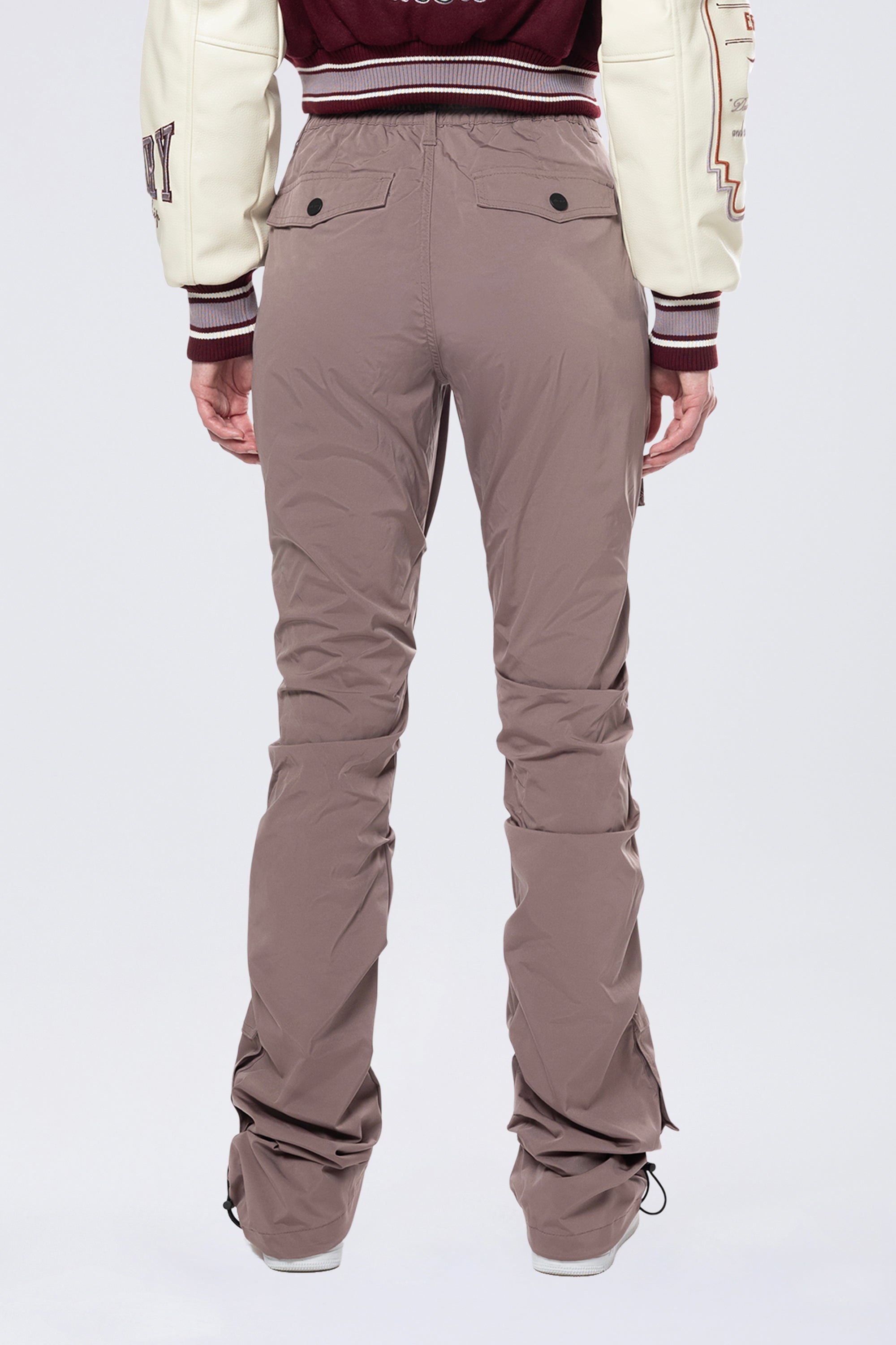 High Rise Stacked Utility Pants - Smokey Mauve