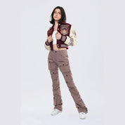 Smoke Rise RED Collared Varsity Jacket - Windsor Wine