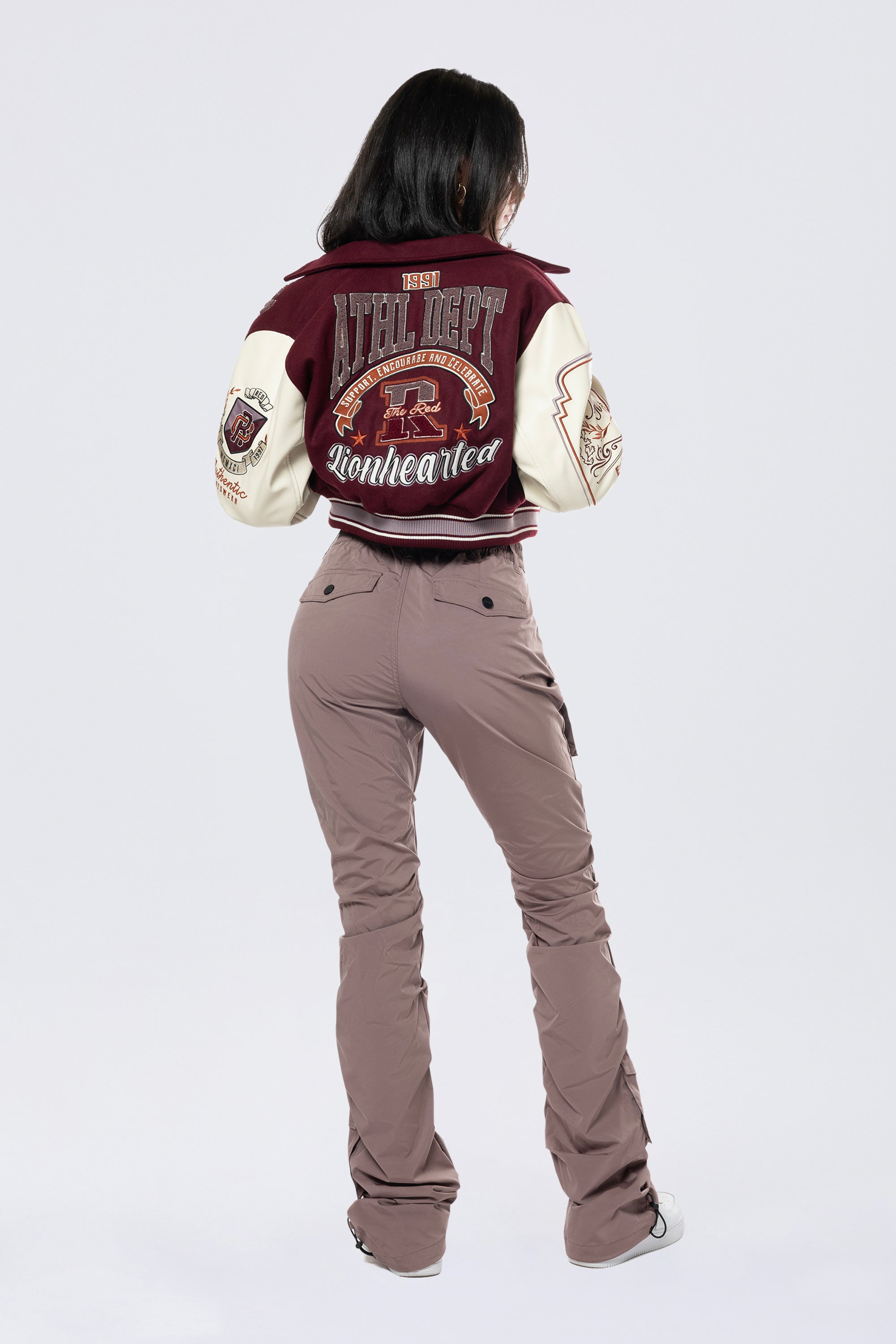 Collared Varsity Jacket - Windsor Wine