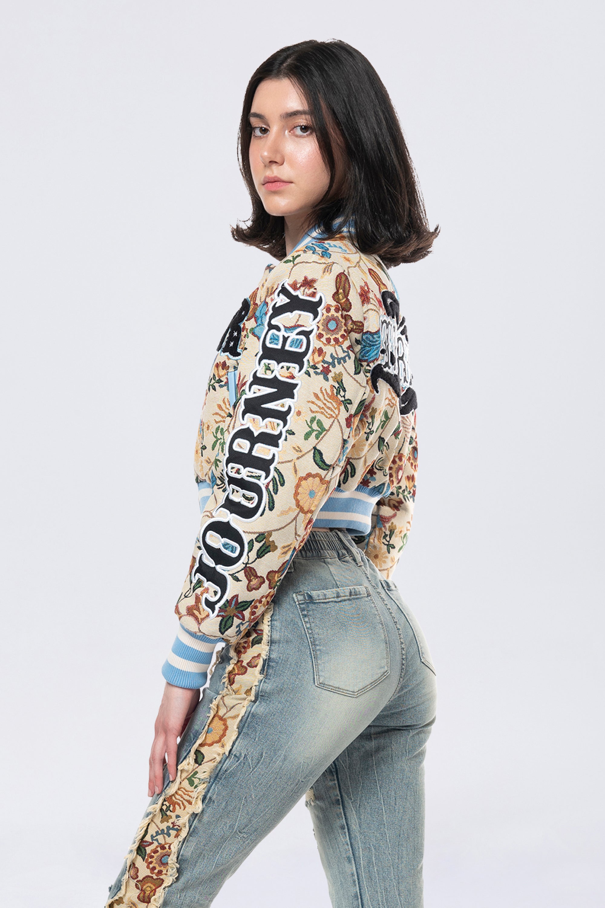 Tapestry Cropped Jacket - Botanic