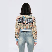 Smoke Rise RED Tapestry Cropped Jacket - Botanic