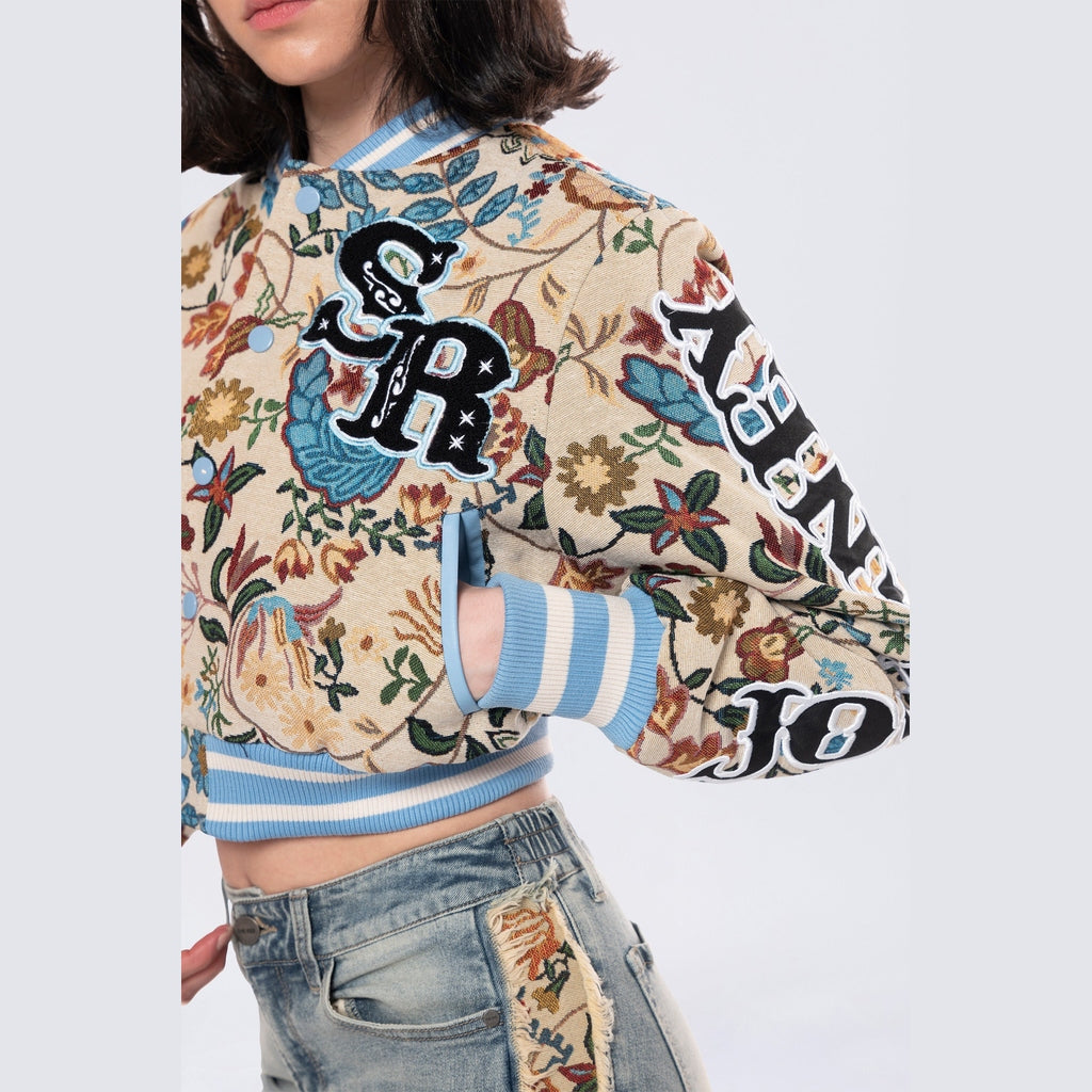 Smoke Rise RED Tapestry Cropped Jacket - Botanic