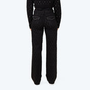 Mid Rise Wide Leg Rhinestone Jeans
