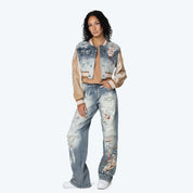 Mid Rise Wide Leg Jeans - Rhodes Blue