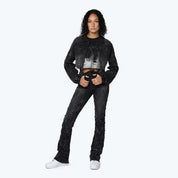 High Rise Stacked Side Pinched Jeans - Derby Black