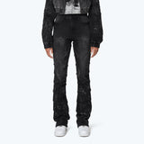 High Rise Stacked Side Pinched Jeans - Derby Black