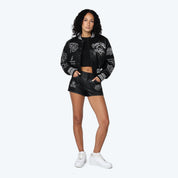 Mid Rise Vegan Leather Shorts - Black