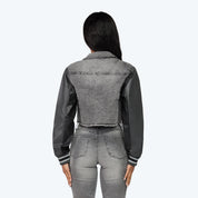 Rhinestone Jean Trucker Jacket - Eris Grey