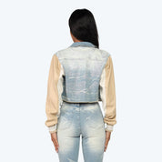 Rhinestone Jean Trucker Jacket - Modena Blue