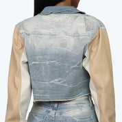 Rhinestone Jean Trucker Jacket - Modena Blue