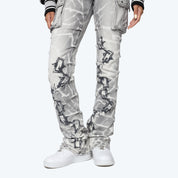 High Rise Stacked Chain Jeans - Pumice Grey