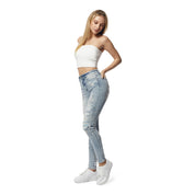 Smoke Rise RED High Rise Slim Skinny Racing Denim Jeans - Lowell Blue