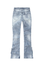 High Rise Utility Boot Cut Denim Jeans - Lowell Blue