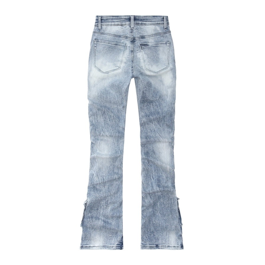 Smoke Rise RED High Rise Utility Boot Cut Denim Jeans - Lowell Blue