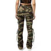 Smoke Rise RED High Rise Strap Bootcut Twill Pants - Wood Camo