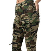 Smoke Rise RED High Rise Strap Bootcut Twill Pants - Wood Camo