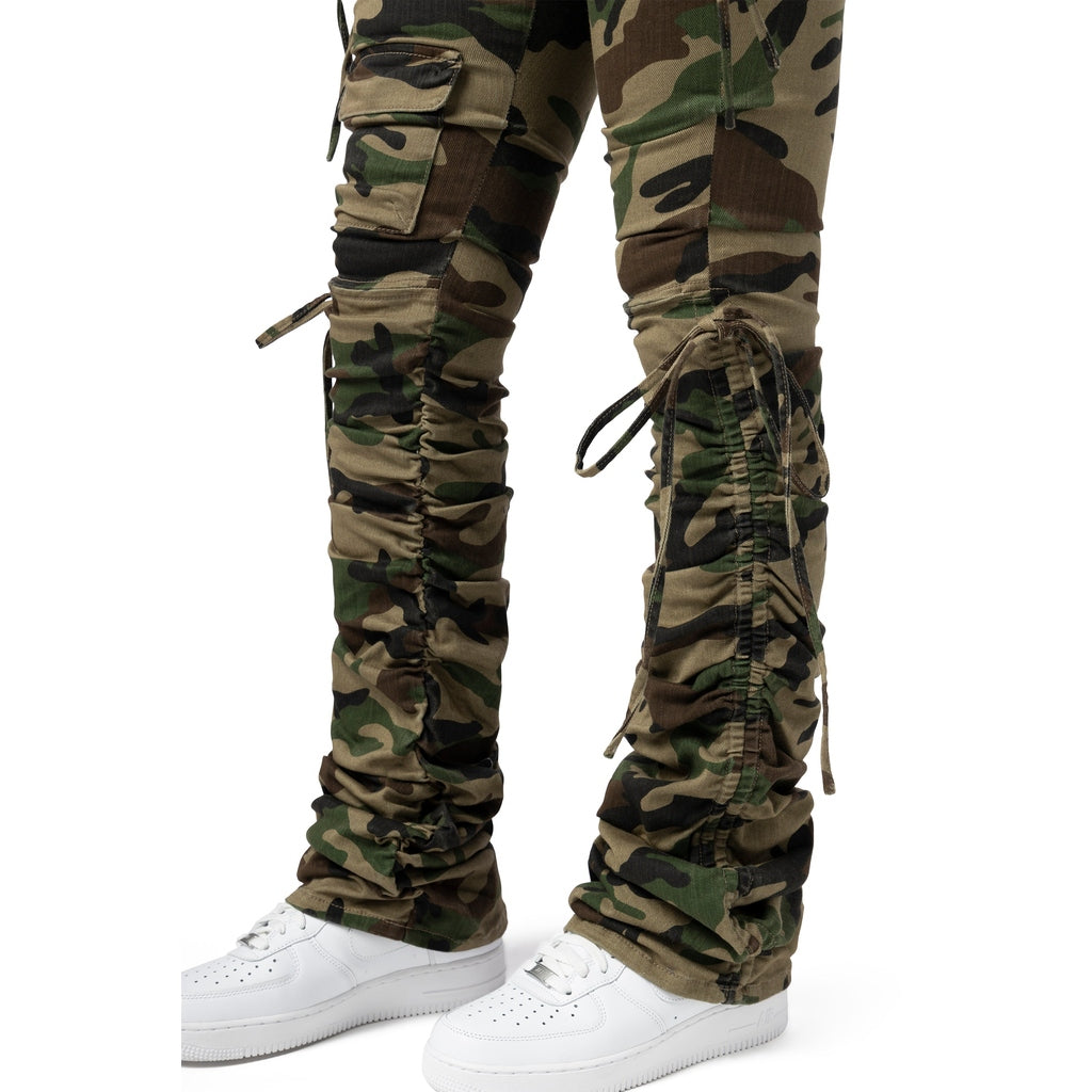 Smoke Rise RED High Rise Strap Bootcut Twill Pants - Wood Camo