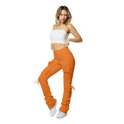 Smoke Rise RED High Rise Strap Bootcut Twill Pants - Apricot Crush