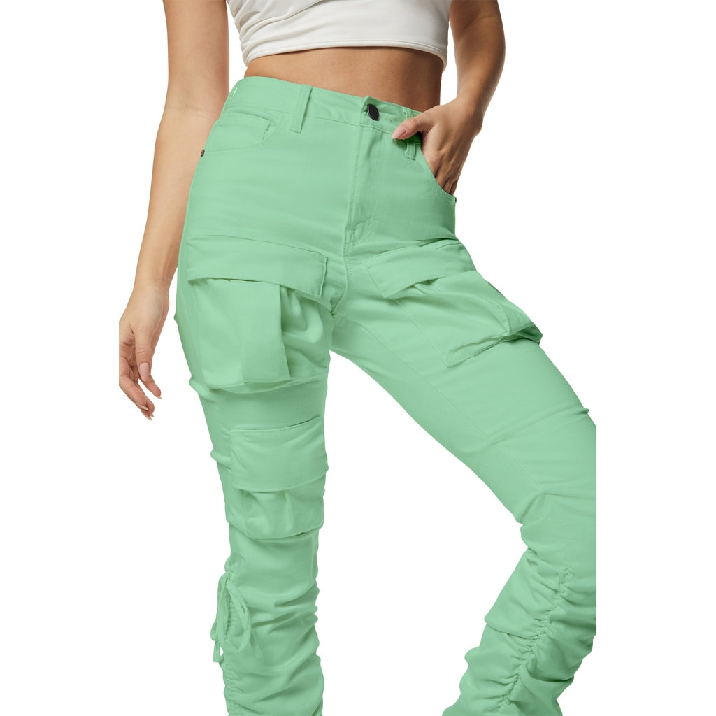 Smoke Rise RED High Rise Strap Bootcut Twill Pants - Mint