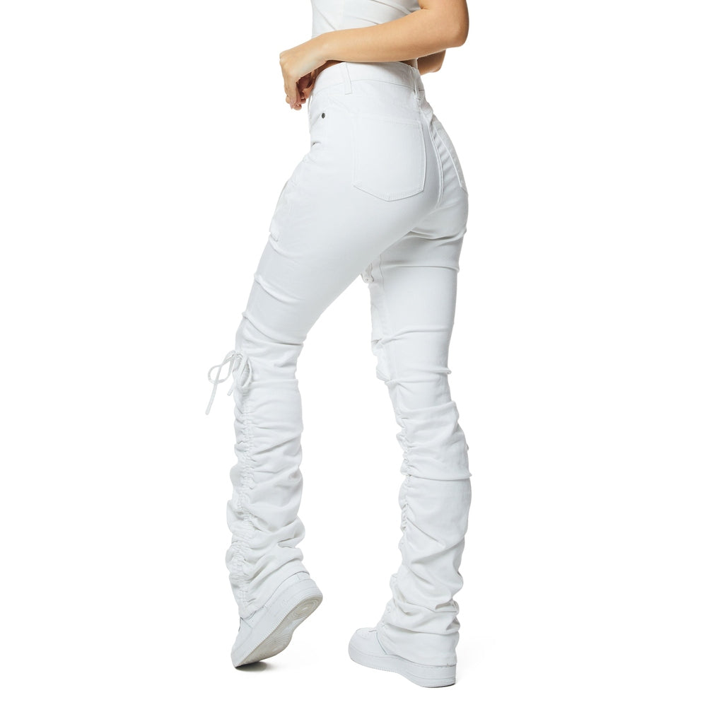 Smoke Rise RED High Rise Strap Bootcut Twill Pants - White