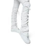 Smoke Rise RED High Rise Strap Bootcut Twill Pants - White