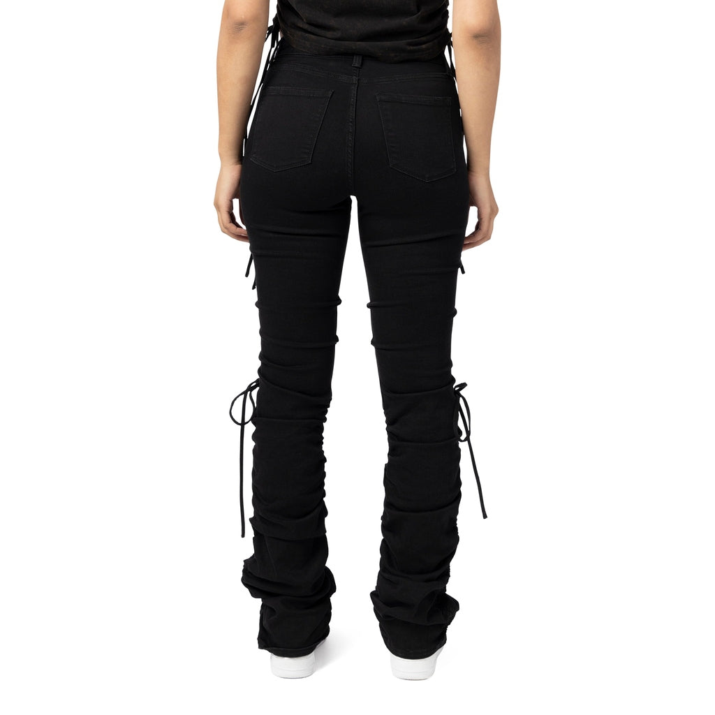 Smoke Rise RED High Rise Strap Bootcut Twill Pants - Black