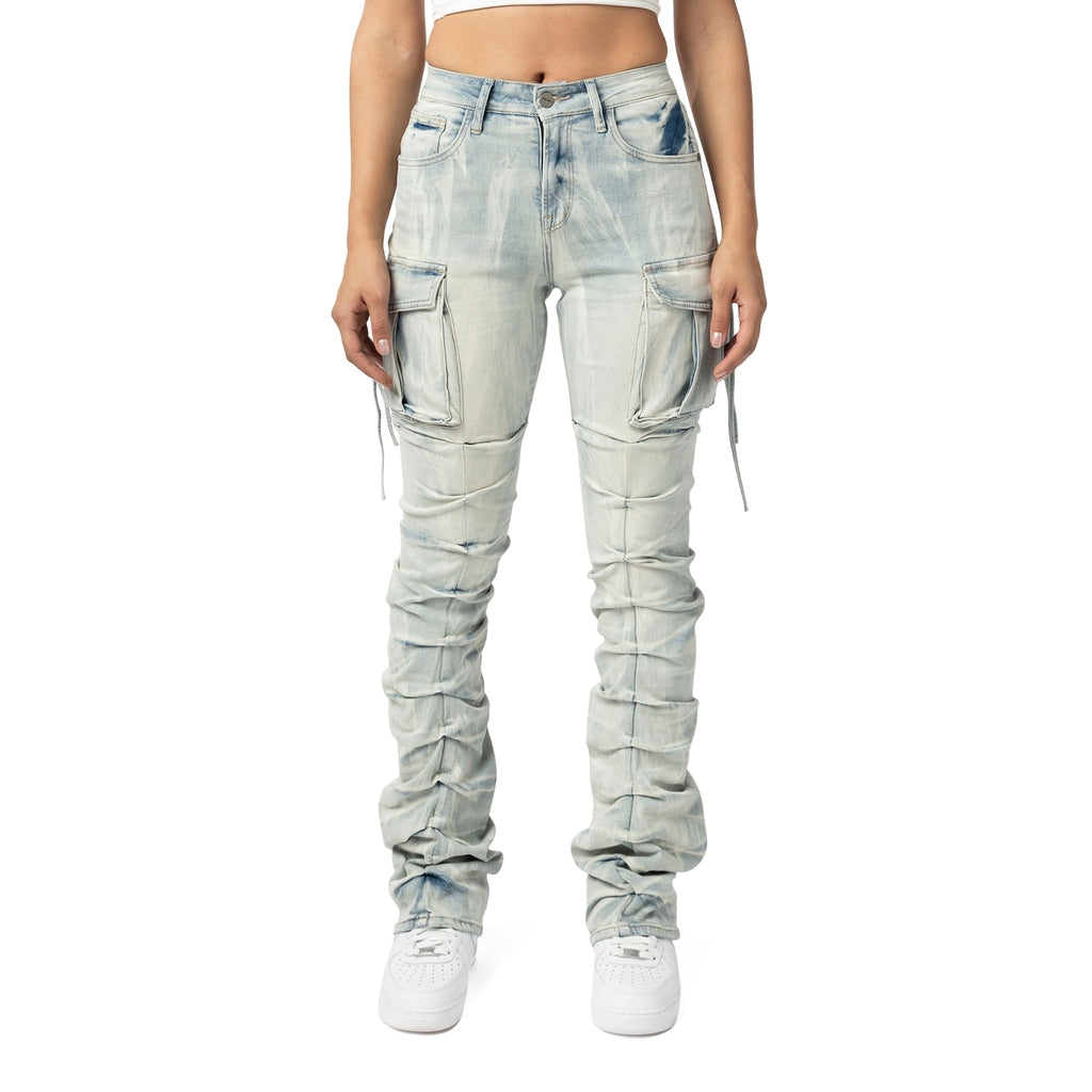Smoke Rise RED High Rise Utility Bootcut Denim Jeans - Russel Blue