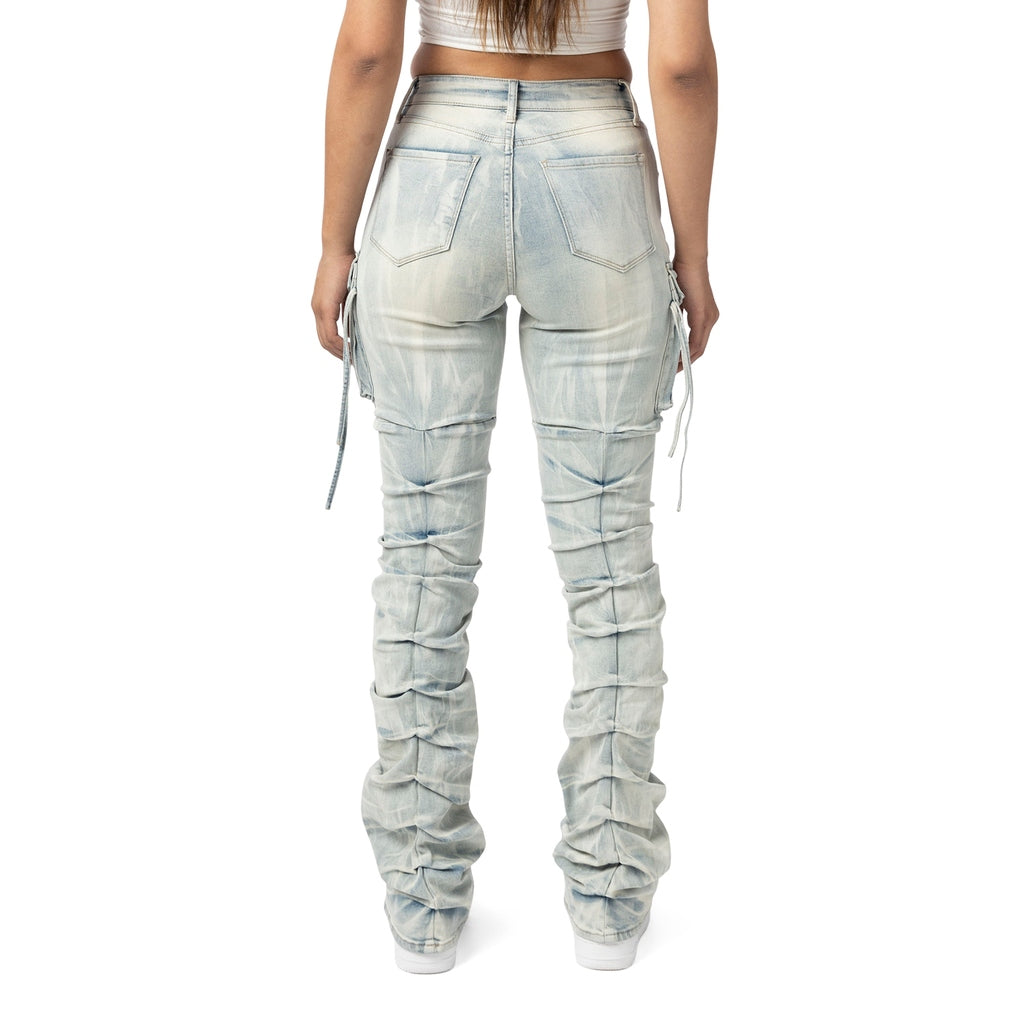 Smoke Rise RED High Rise Utility Bootcut Denim Jeans - Russel Blue