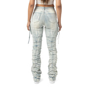 Smoke Rise RED High Rise Utility Bootcut Denim Jeans - Russel Blue