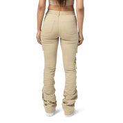 Smoke Rise RED High Rise Utility Stacked Twill Pants - Cappuccino