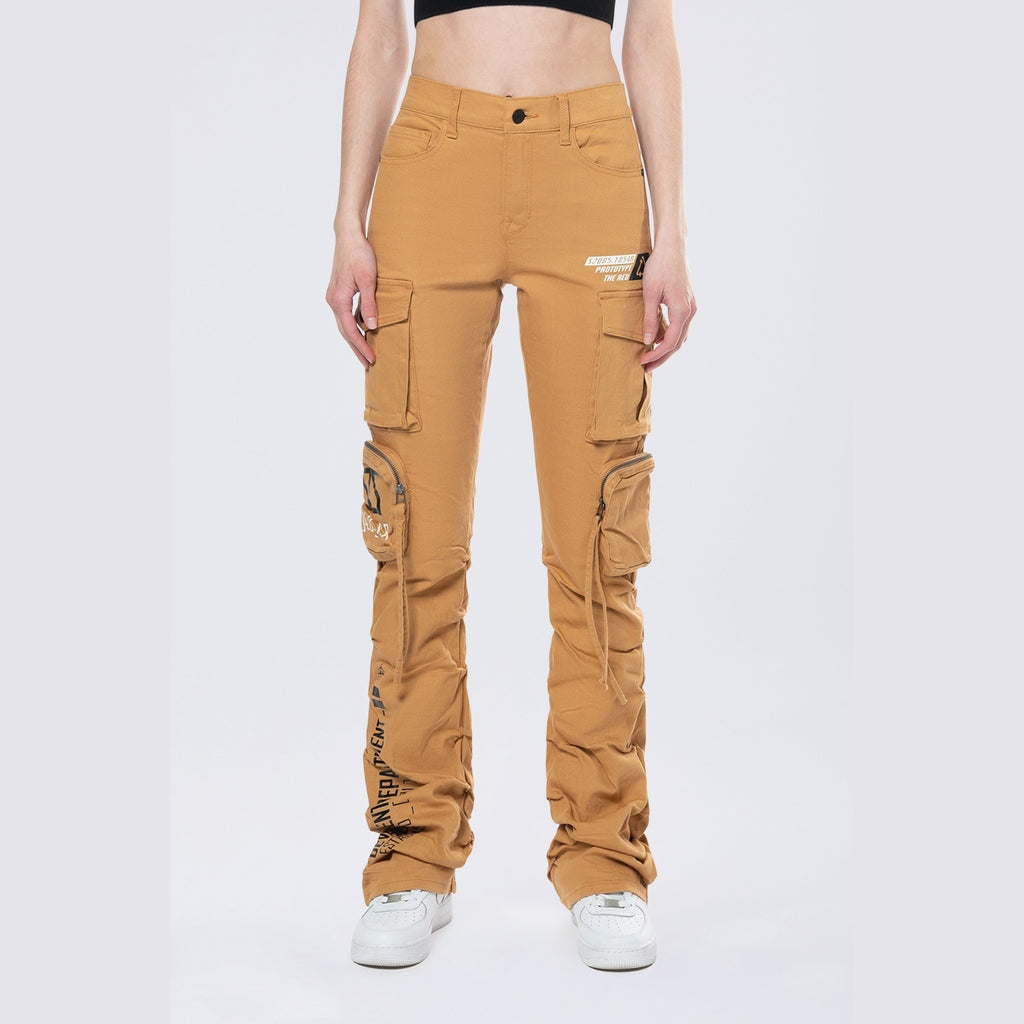 Smoke Rise RED High Rise Stacked Utility Twill Pants - Khaki